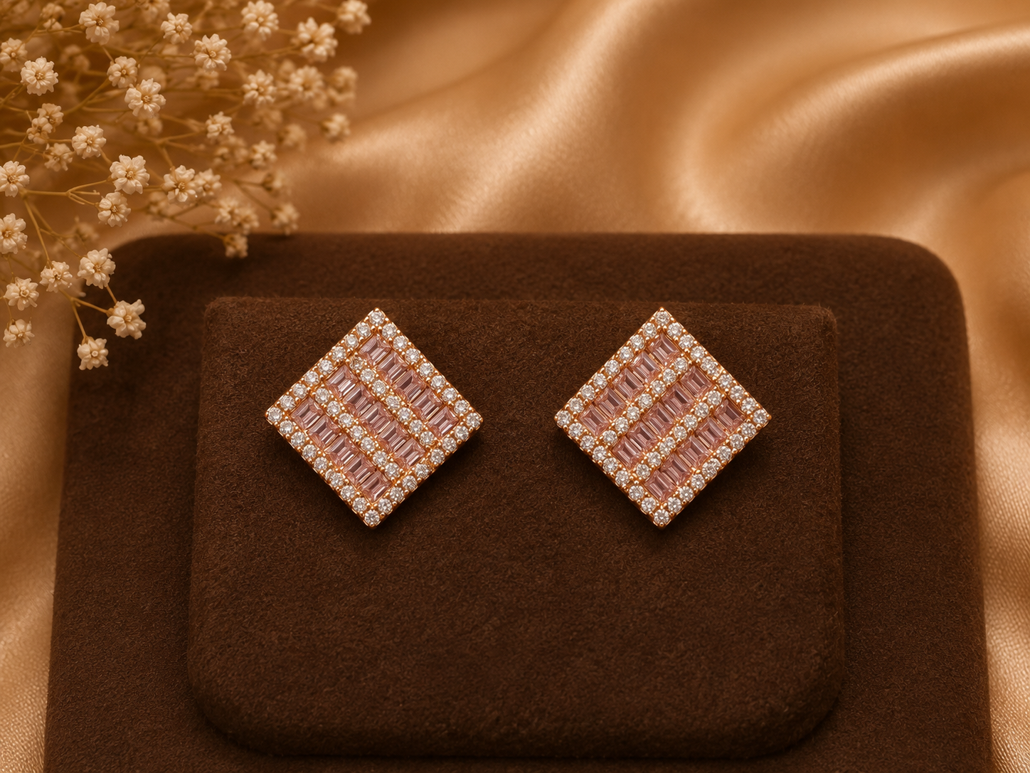 Rose Gold CZ Studs