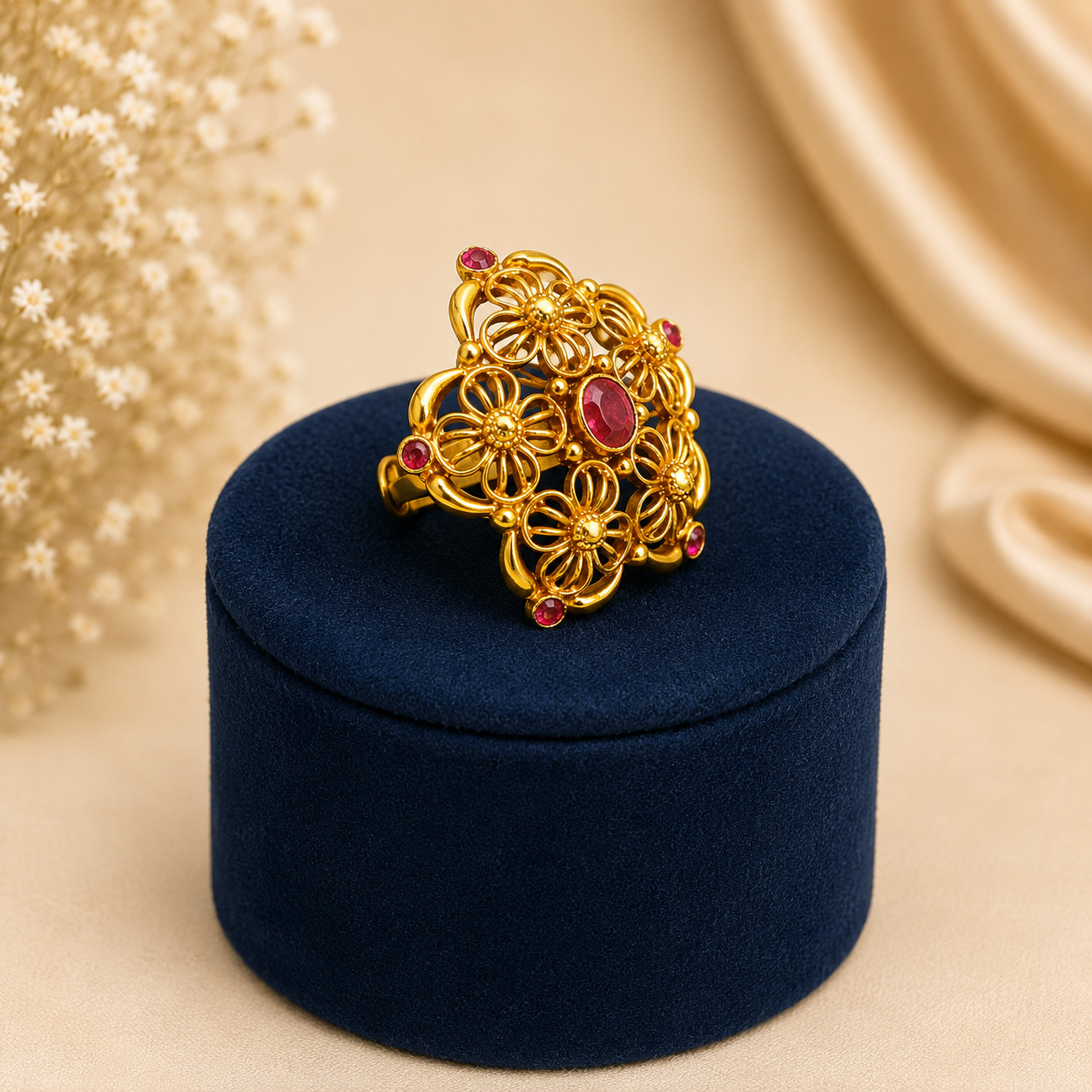 Adjustable Floral Ring