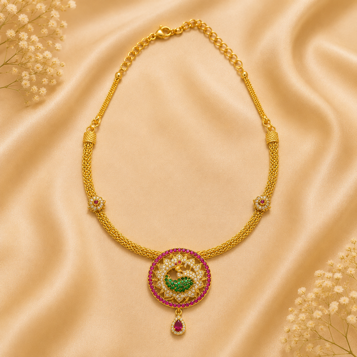 Peacock minimal  Necklace