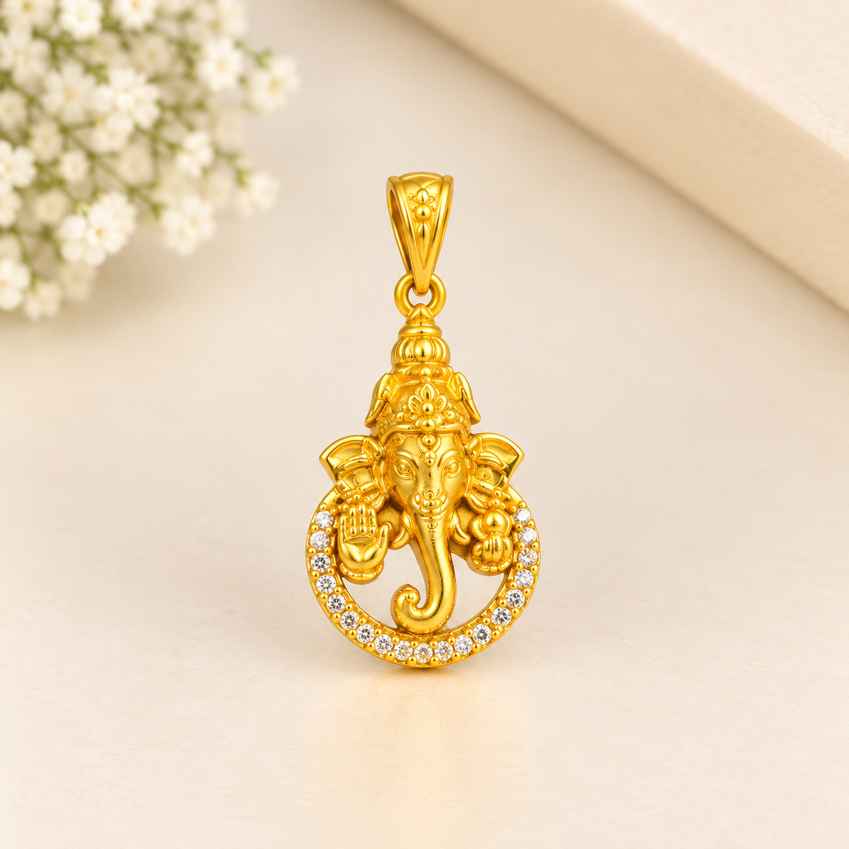 Gold Plated Silver Vinayagar Pendant