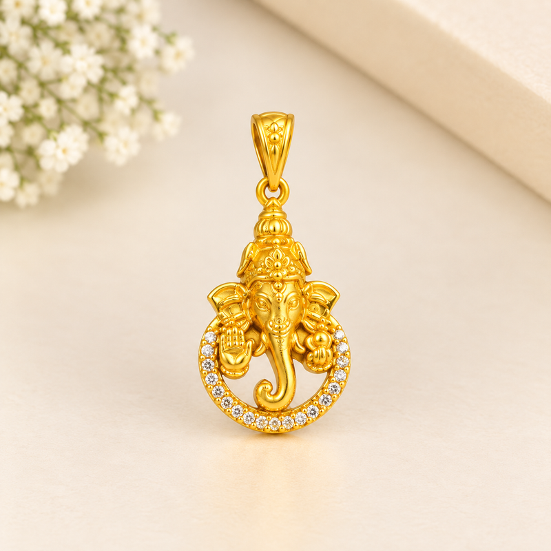 Gold Plated Silver Vinayagar Pendant