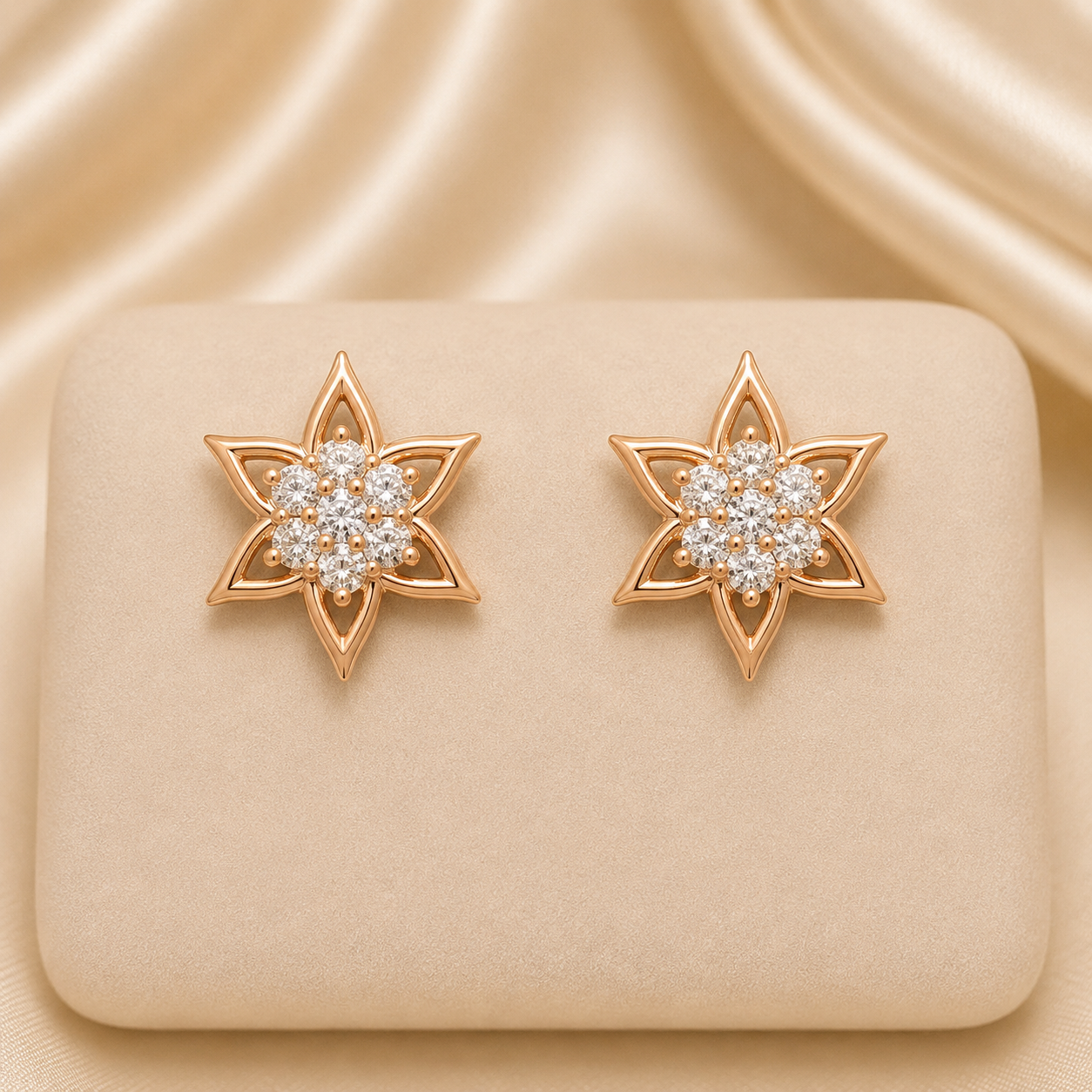 Rose Gold CZ Studs