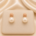 Rose Gold Pearl Studs