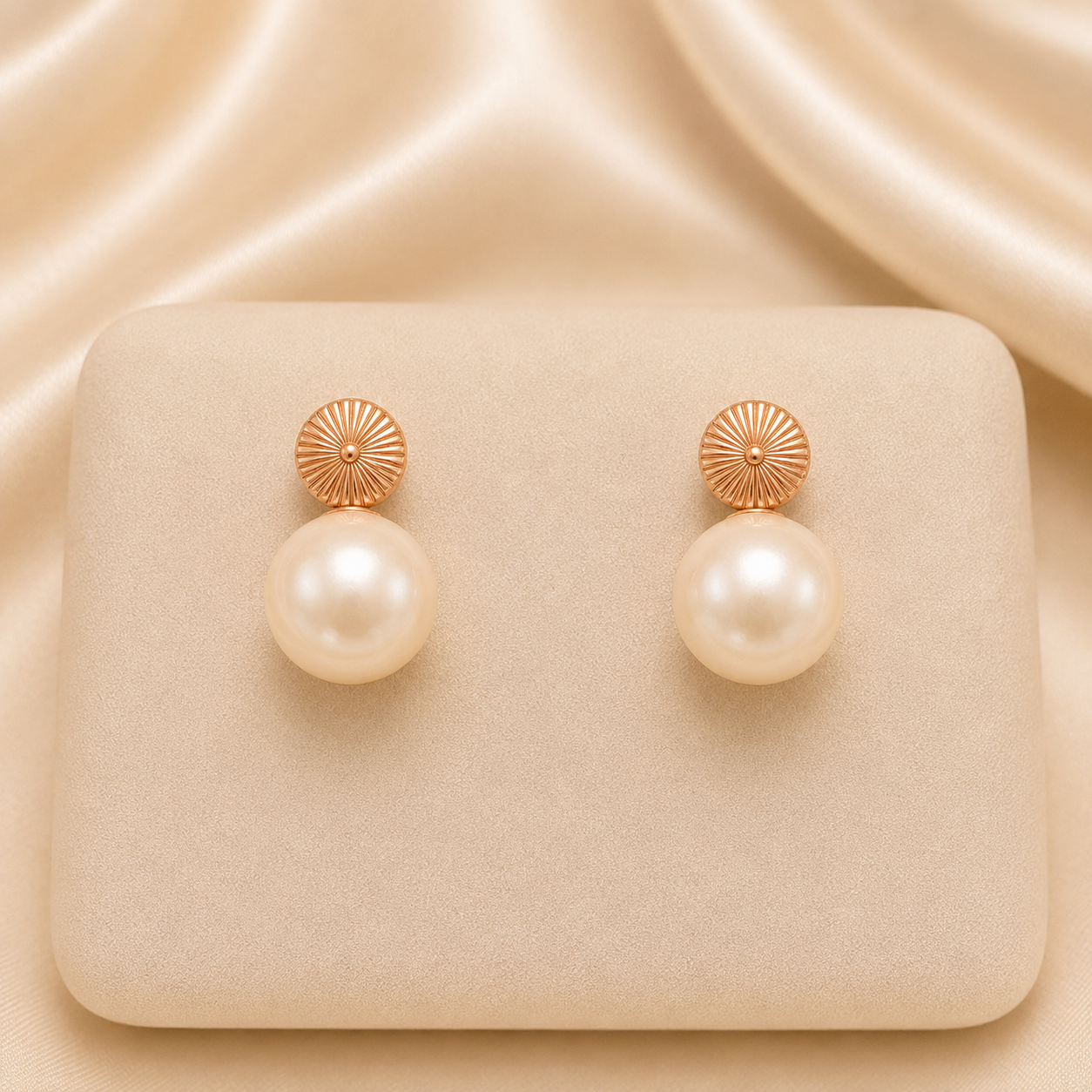 Rose Gold Pearl Studs