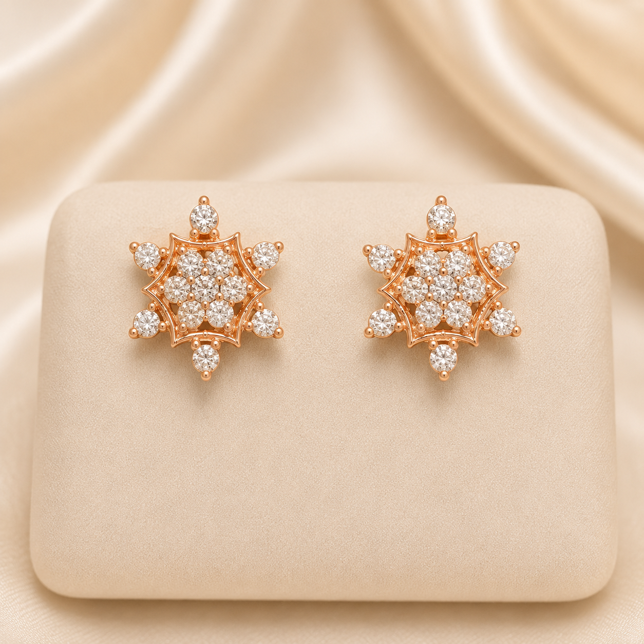 Rose Gold CZ Studs