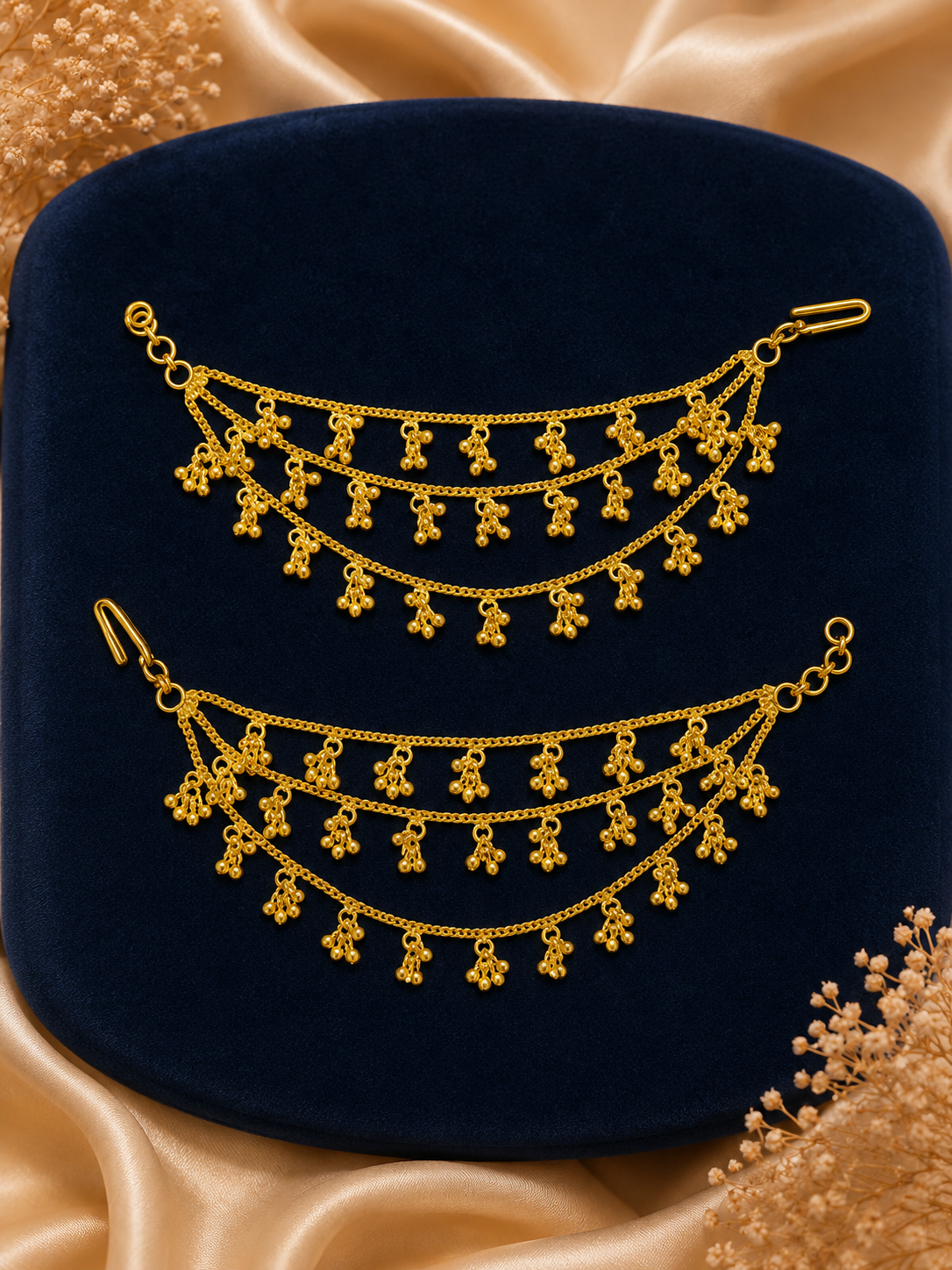 92.5 Silver Gold Plated Ear Chains